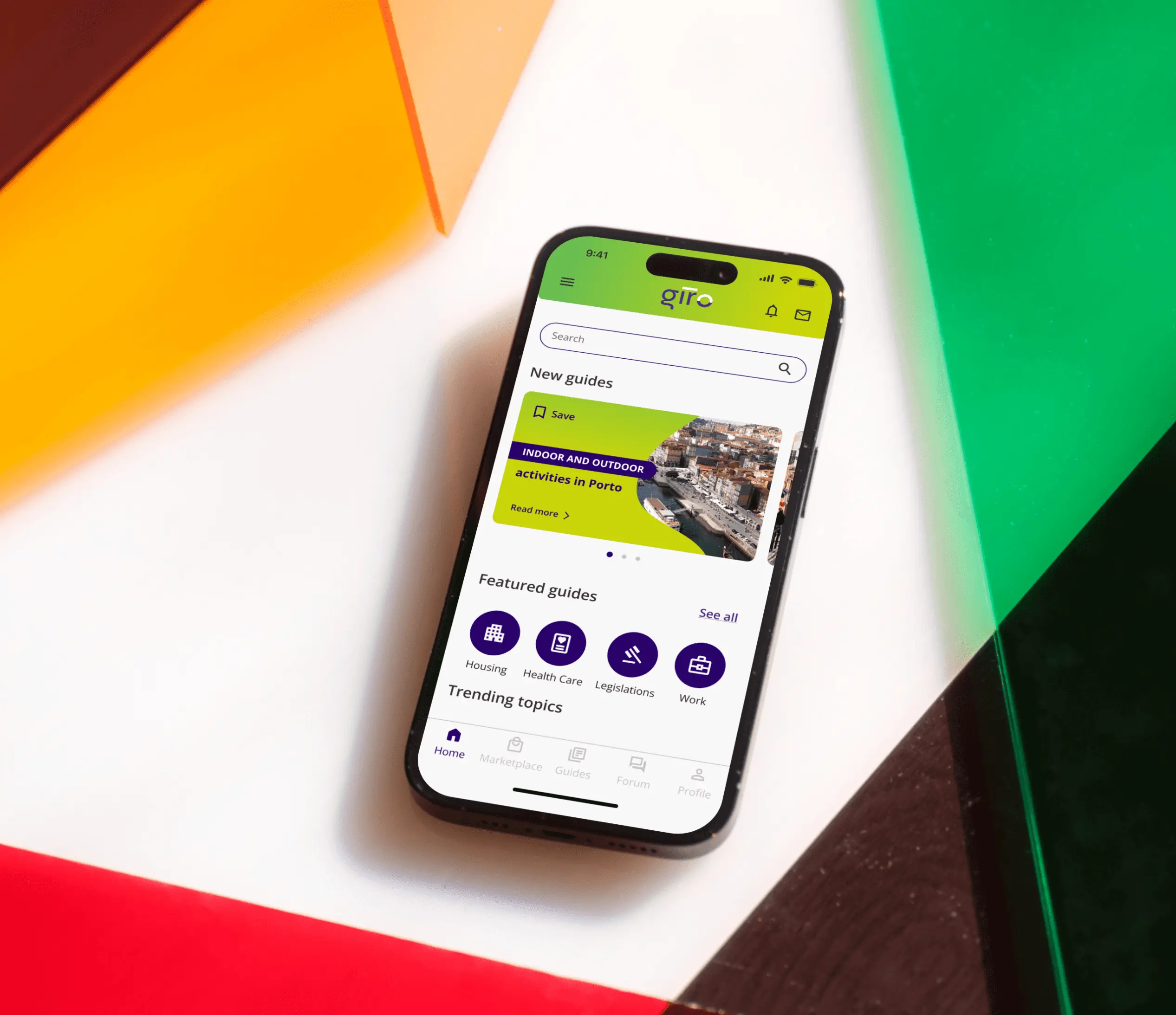 Giro app on a phone