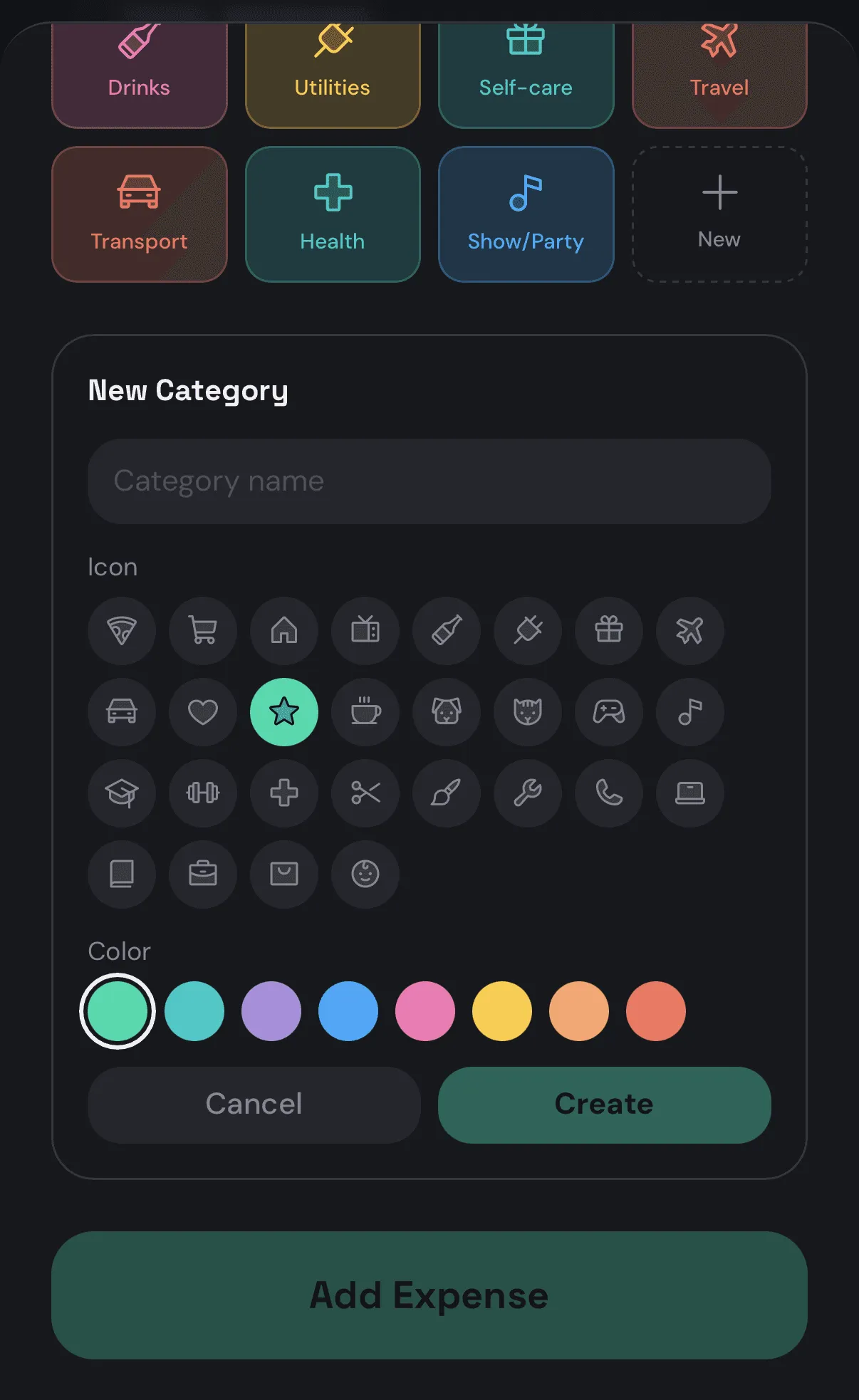 Sheet de nova categoria do Flux-o